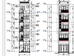 Bản vẽ revit thiết kế nhà ở 4 tầng kích thước 3.85x24m