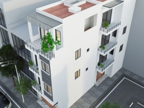 Bản vẽ thi công nhà ở phố 4 tầng diện tích thiết kế 4.7x13.8m