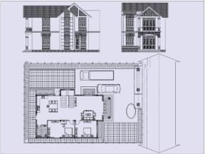Bản vẽ thiết kế biệt thự 2 tầng đẹp mái thái 9.2x14.3m