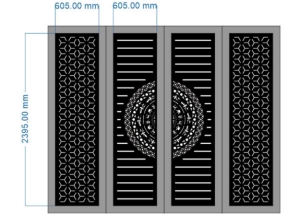 Bản vẽ thiết kế cnc cổng 4 cánh dxf