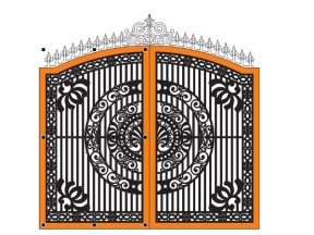Bản vẽ thiết kế cổng 2 cánh cnc model dxf