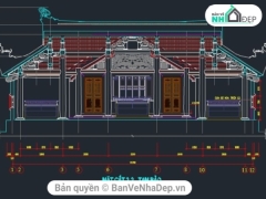 Bản vẽ thiết kế đền chùa Bạch Long Vĩ 11.4x15.78m Côn Sơn Kiếp Bạc gồm: kiến trúc, điện, PCCC