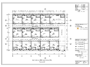 Bản vẽ thiết kế khu nhà trọ có kích thước 17x24m đầy đủ trọn bộ hồ sơ