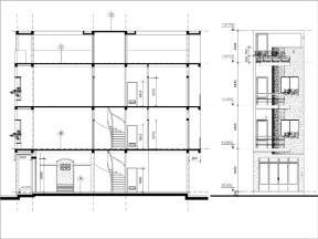 Bản vẽ thiết kế kiến trúc nhà ống 3 tầng 1 tum 4x13.5m mặt tiền