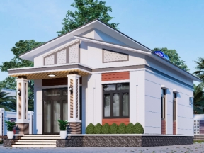 Bản vẽ thiết kế nhà cấp 4 mái nhật 8x12m