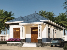 Bản vẽ thiết kế nhà cấp 4 mái nhật 8x19m