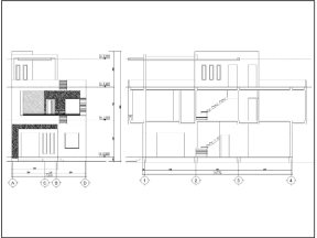 Bản vẽ thiết kế nhà ở đẹp 2 tầng 1 tum kích thước 7x15m hiện đại mặt tiền