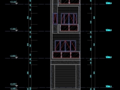 Bản vẽ thiết kế nhà ống mặt phố 4 tầng 1 tum kích thước 3.96x16.6m