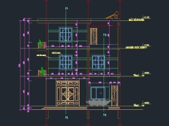 Bản vẽ thiết kế nhà phố 3 tầng gồm KT+KC+ME