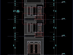 Bản vẽ thiết kế nhà phố 4 tầng kích thước 4.1x12.8m file cad kiến trúc