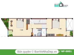 Bản vẽ thiết kế nhà phố 4x15.5m file phối cảnh PDF chia sẻ miễn phí tại banvenhadep.vn