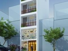 Bản vẽ thiết kế nhà phố 6 tầng KT 4.56x12.35m miến phí