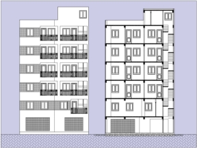 Bản vẽ thiết kế nhà trọ kiểu nhà ngang 6 tầng kết hợp kinh doanh 11.3x4.3m 