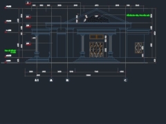 Bản vẽ thiết kế nhà văn hóa xã KT 18.41x26.34m file cad: Kiến trúc, kết cấu