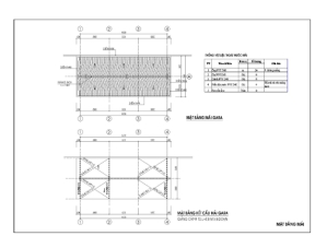 Bản vẽ thiết kế nhà xe máy móc 3 gian 1 cột giữa kích thước thiết kế dài 15x7m