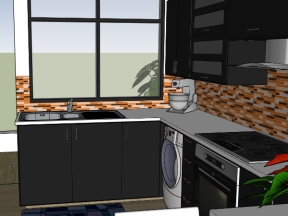 Bản vẽ thiết kế nội thất phòng bếp cực đẹp mode sketchup