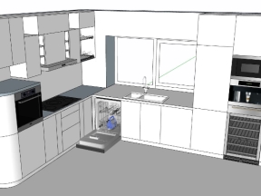 Bản vẽ thiết kế nội thất phòng bếp đơn giản