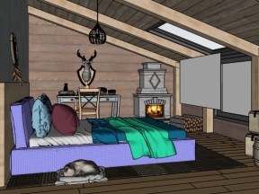 Bản vẽ thiết kế phòng ngủ 3d sketchup đẹp