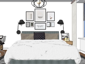 Bản vẽ thiết kế phòng ngủ model 3d sketchup việt nam đẹp