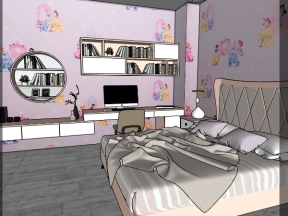 Bản vẽ thiết kế su nội thất phòng ngủ cho bé