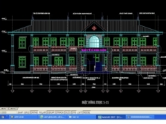 Bản vẽ thiết kế trạm y tế xã 2 tầng KT 7.4x27m gồm: KT+KC+M&E