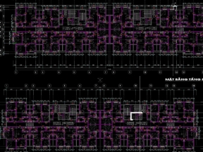 Bản vẽ tòa chung cư 14 tầng và cấp 4 hầm 82x20m