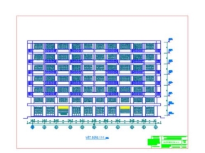 Bản vẽ tòa nhà chung cư 7 tầng 36.4x20m