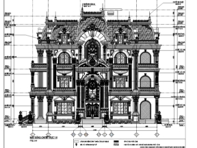 Bản vẽ triển khai chi tiết kiến trúc nội thất tân cổ điển (cho 4 tầng 100 bản vẽ kiến trúc và 200 bản vẽ nội thất siêu chi tiết)