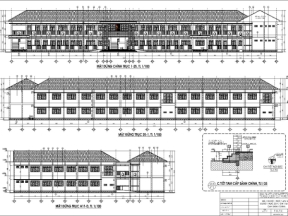 Bản vẽ trường tiểu học Phú Thành A2 64x8.9m