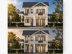 Bản vẽ xin phép xây dựng biệt thự 2 tầng hiện đại - Diện tích 8x10m