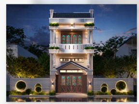 Bản vẽ xin phép xây dựng nhà phố 3 tầng hiện đại 6x16.7m (Full Kiến trúc, kết cấu, Nội thất)
