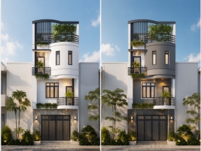 Bản vẽ XPXD nhà phố 4 tầng 5x20m (Full Kiến trúc + Kết cấu + Bố trí điện,nước)