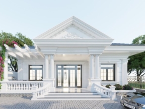Biệt thự 1 tầng mái nhật model .skp
