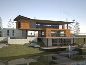 Biệt thự 2 tầng có hồ bơi đẹp model sketchup 