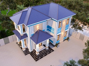 Biệt thự 2 tầng mái nhật 4 phòng ngủ, kt13.25x7.5m đẹp kiểu mới