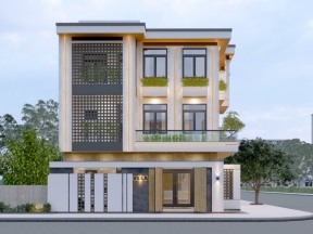 Biệt thự 3 tầng 10x11.5m file autocad