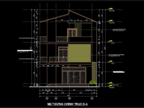 Biệt thự 3 tầng 8.3x14.8m file autocad