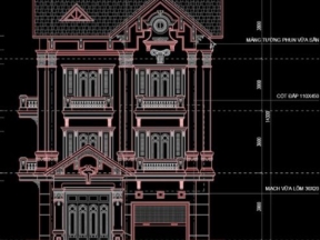 Biệt thự 3 tầng  kiểu pháp tân cổ điển 8.8x13.4m