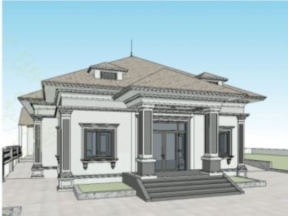 Biệt thự cấp 4 diện tích 14.3x11.6m đầy đủ kiến trúc revit