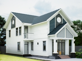 Biệt thự gác lửng cực chi tiết file revit 6x17m