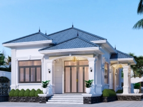 Biệt thự tân cổ điển 1 tầng mái nhật 8.2x14m