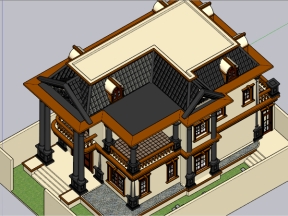 Biệt thự tân cổ điển kích thước 20.7x14.6m