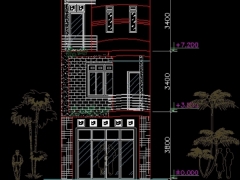Bộ bản vẽ nhà phố 3.5 tầng KT 5x25m đầy đủ: KT, KC kèm dự toán và hồ sơ thiết kế