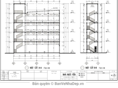 Bộ hồ sơ bản vẽ kết cấu, kiến trúc nhà nuôi yến 5 tầng kích thước 4x16m có khung tên chuẩn