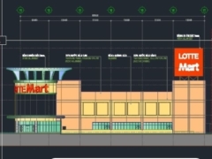 Bộ hồ sơ bản vẽ thiết kế trung tâm thương mạu Lotte Mart gồm: KT+KC+ME
