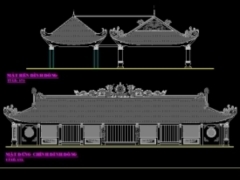 kiến trúc chùa,kiến trúc mái chùa,bản vẽ chi tiết chùa