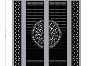 Bộ thiết kế file cad cổng 4 cánh trống đồng cnc dxf