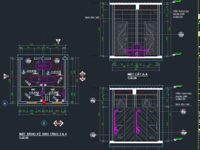 Cad bản vẽ triển khai nhà vệ sinh