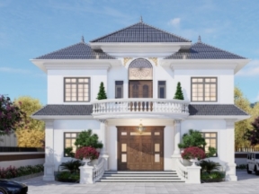 Cad và su mẫu biệt thự mái nhật 2 tầng diện tích 13x10m