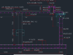 Chi tiết cad bể tự hoại, chi tiết bể phốt 3 ngăn